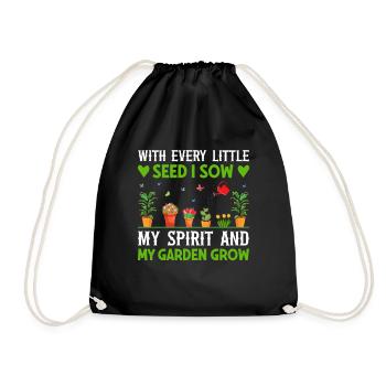 Jardiner avec chaque graine, je voyais mon - Sac de sport léger - noir - Devant