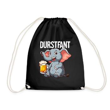 Durstfant Elefant Bier - Turnbeutel - Schwarz - Vorne