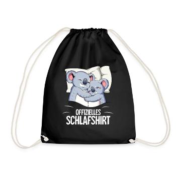 Official Koala Sleep Shirt - Drawstring Bag - black - Front