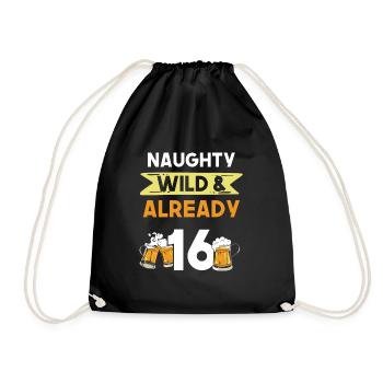 16 Jahre Geburtstag Bier Biertrinker - Turnbeutel - Schwarz - Vorne