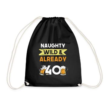 Geschenk 40 Jahre Geburtstag Bier Biertrinker - Turnbeutel - Schwarz - Vorne