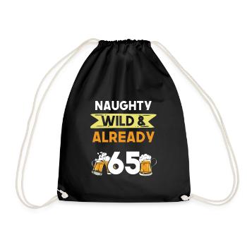 Geschenk 65 Jahre Geburtstag Bier Biertrinker - Turnbeutel - Schwarz - Vorne