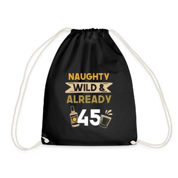 Geschenk 45 Jahre Geburtstag Whiskey - Turnbeutel - Schwarz - Vorne
