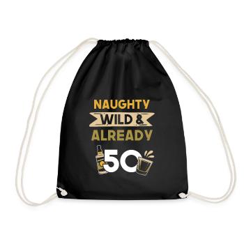 Geschenk 50 Jahre Geburtstag Whiskey - Turnbeutel - Schwarz - Vorne