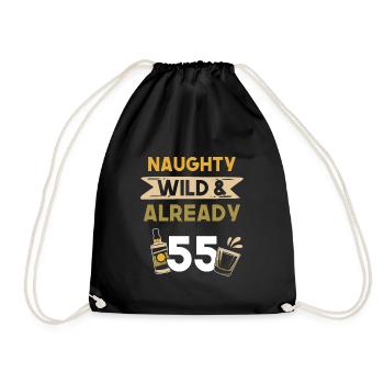 Geschenk 55 Jahre Geburtstag Whiskey - Turnbeutel - Schwarz - Vorne