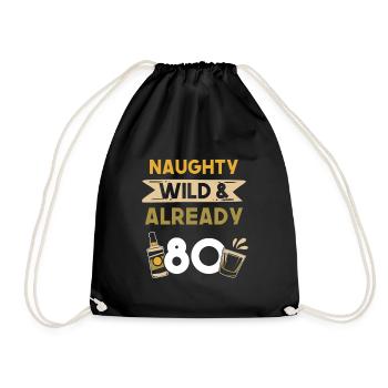 Geschenk 80 Jahre Geburtstag Whiskey - Turnbeutel - Schwarz - Vorne