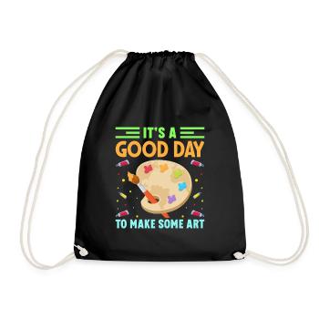 Artists - A good day to make art - Drawstring Bag - black - Front