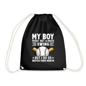 Baseball Mon garçon ne frappe pas toujours, je le fais - Sac de sport léger - noir - Devant