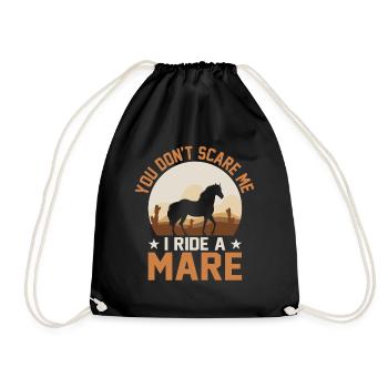 Vous ne me faites pas peur, je monte une jument ! - Sac de sport léger - noir - Devant