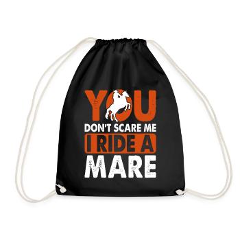 Vous ne me faites pas peur, je monte une jument ! - Sac de sport léger - noir - Devant