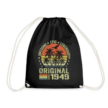 Birthday Party 1949 Vintage 1949 Retro 1949 - Drawstring Bag - black - Front