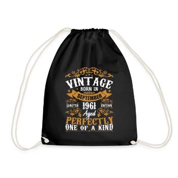 1961 Septembre 1961 Cadeau 63e Anniversaire 1961 - Sac de sport léger - noir - Devant
