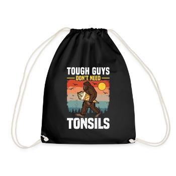 Les gars n’ont pas besoin d’amandes ! Chirurgie des amygdales - Sac de sport léger - noir - Devant