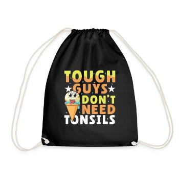 Les gars n’ont pas besoin d’amandes ! Chirurgie des amygdales - Sac de sport léger - noir - Devant