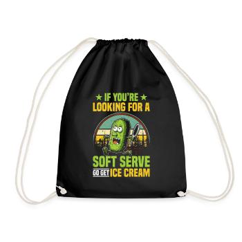 Pickleball Spieler Soft Serve Eiscreme - Turnbeutel - Schwarz - Vorne