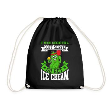Pickleball Spieler Soft Serve Eiscreme - Turnbeutel - Schwarz - Vorne