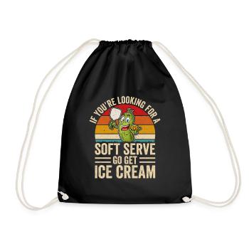 Pickleball Spieler Soft Serve Eiscreme - Turnbeutel - Schwarz - Vorne