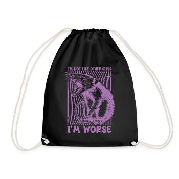 Possum I'm Not Like Other Girls I'm Worse Funny - Drawstring Bag - black - Front