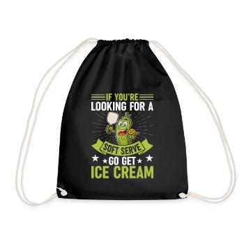 Pickleball Spieler Soft Serve Eiscreme - Turnbeutel - Schwarz - Vorne