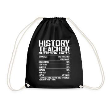 History Teacher Nutrition Facts | History Teacher - Sac de sport léger - noir - Devant