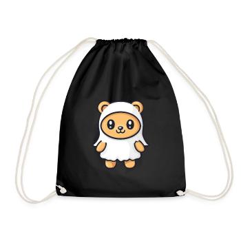 Ours Halloween Bande dessinée Fantôme - Sac de sport léger - noir - Devant
