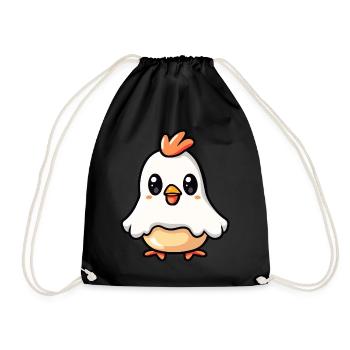 Huhn Halloween Comic Geist - Turnbeutel - Schwarz - Vorne