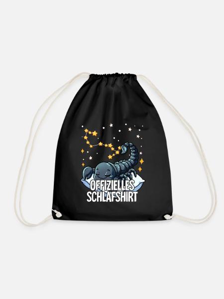 Offizielles Schlafshirt Sternzeichen Skorpion - Turnbeutel - Schwarz