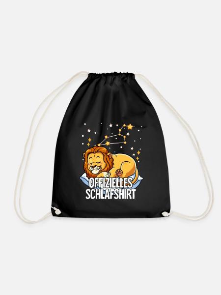 Offizielles Schlafshirt Sternzeichen Löwe - Turnbeutel - Schwarz