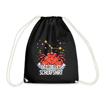 Official Sleep Shirt Zodiac Cancer - Drawstring Bag - black - Front