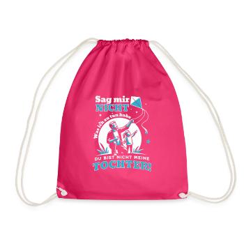 Papa und Tochter - Vater Sprüche für Vaterliebe - Turnbeutel - Fuchsia - Vorne