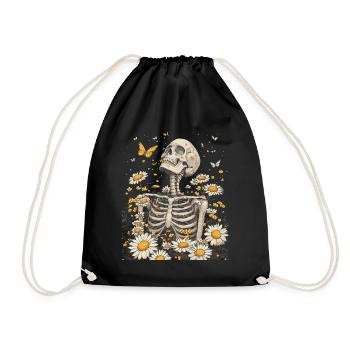 Fleurs squelettes - Sac de sport léger - noir - Devant