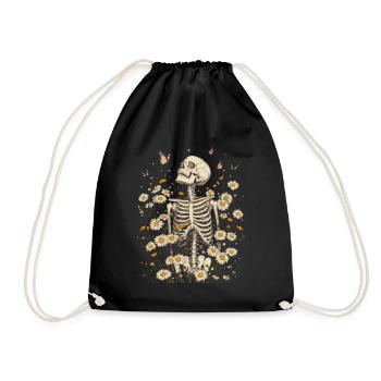 Fleurs squelettes - Sac de sport léger - noir - Devant