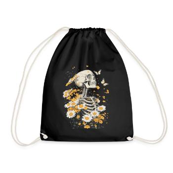 Fleurs squelettes - Sac de sport léger - noir - Devant