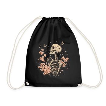 Fleurs squelettes - Sac de sport léger - noir - Devant
