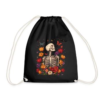 Fleurs squelettes - Sac de sport léger - noir - Devant
