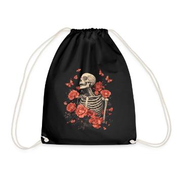 Fleurs squelettes - Sac de sport léger - noir - Devant