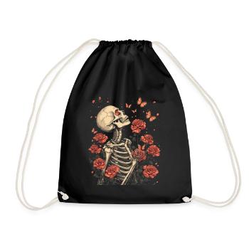 Fleurs squelettes - Sac de sport léger - noir - Devant