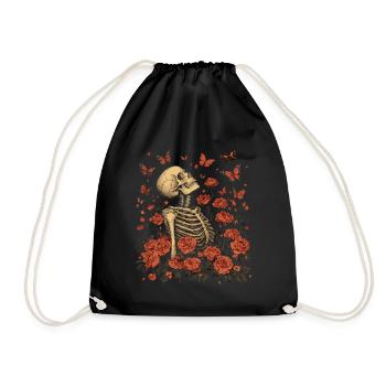 Fleurs squelettes - Sac de sport léger - noir - Devant