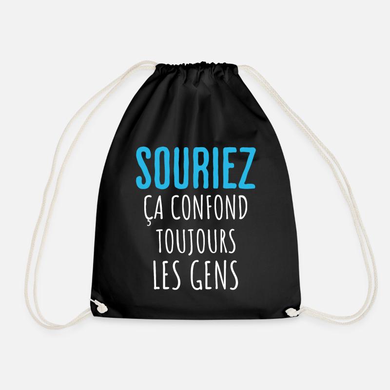 Humour Positivité Sourire - Sac de sport léger - noir