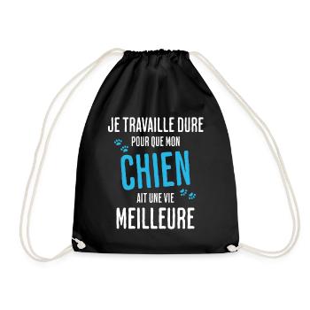 Humour Chien Vie Meilleure - Sac de sport léger - noir - Devant