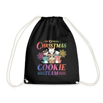 Christmas Cookies Baking Team Animals Colorful - Drawstring Bag - black - Front