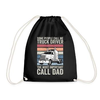 some people call me truck driver - Drawstring Bag - black - Front