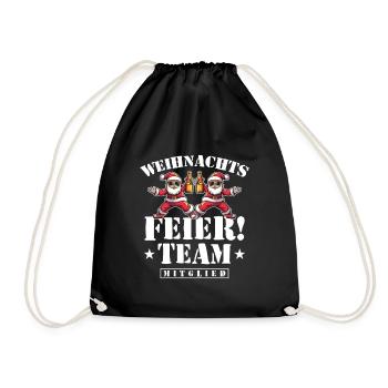 Weihnachtsfeier Team Mitglied Weihnachten - Turnbeutel - Schwarz - Vorne