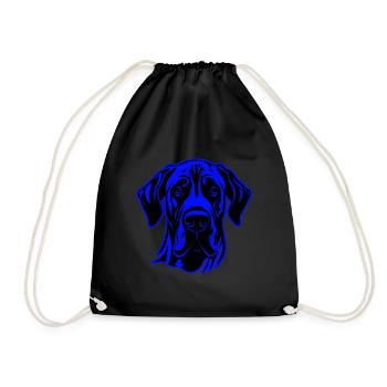 Great Dane Hund Tier Porträt - Turnbeutel - Schwarz - Vorne