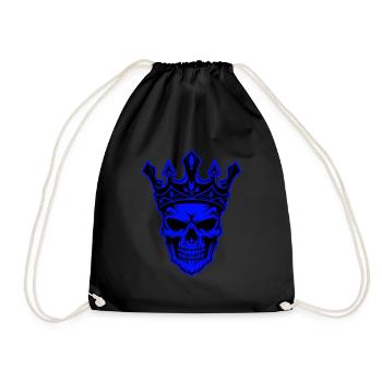 Crâne Roi Couronne Squelette - Sac de sport léger - noir - Devant