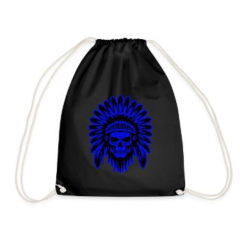 Apache Skull Indian - Drawstring Bag - black - Front