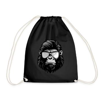 Gorilla Hipster Cool Party - Turnbeutel - Schwarz - Vorne