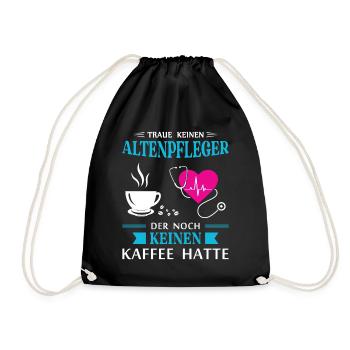 Altenpfleger Geschenk Altenpflege Pflegefachkraft - Turnbeutel - Schwarz - Vorne