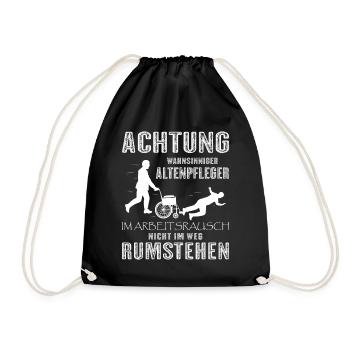 Altenpflege Pfleger Pflegepersonal Pflegekraft - Turnbeutel - Schwarz - Vorne