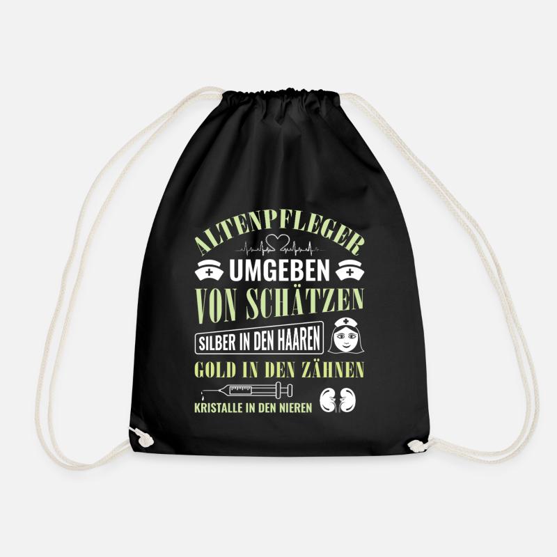 Altenpfleger Geschenk Altenpflege Pflegefachkraft - Turnbeutel - Schwarz